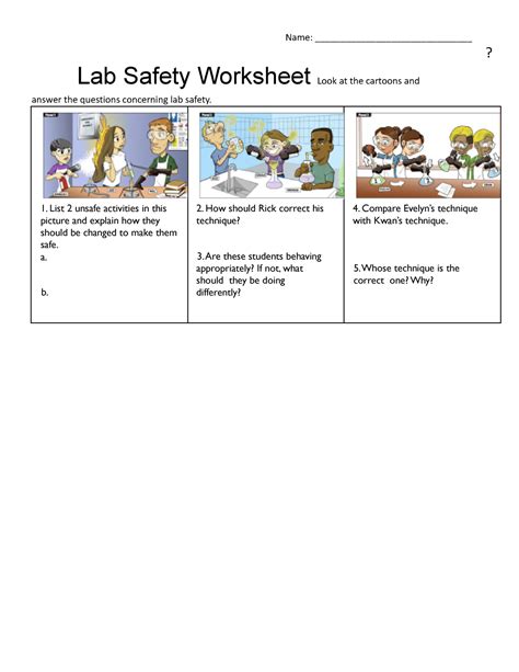 lab safety scenarios worksheet answer key